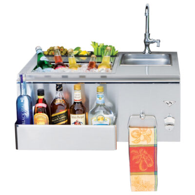 Twin Eagles 30-Inch Outdoor Bar with Sink and Ice Bin Cooler TEOB30-B