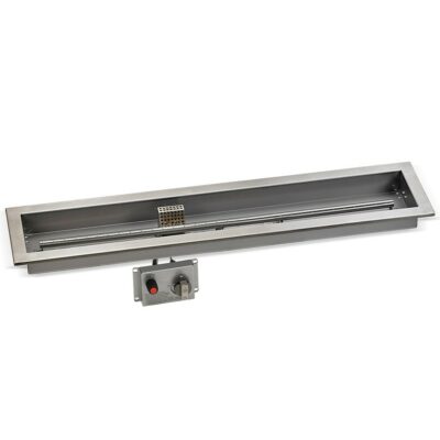36" x 6" Stainless Steel Linear Drop-in Fire Pit Pan With Electric Ignition System kit, CSA Certified