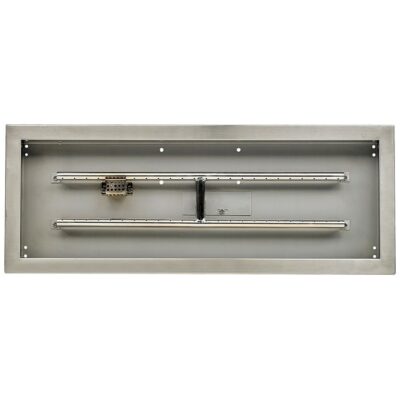30" x 10" Stainless Steel Rectangular Drop-in Fire Pit Pan With Electric Ignition System kit, CSA Certified