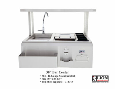Image of Lion 30 Inch Bar Center with Additional Top Shelf