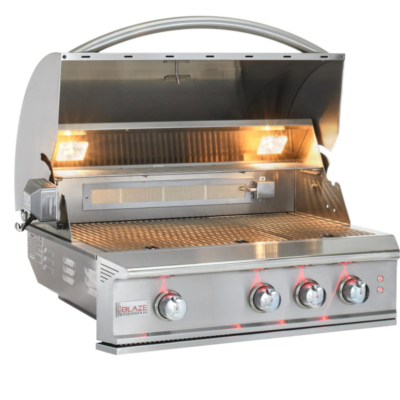 Blaze Professional LUX 34-Inch 3-Burner Built-In Gas Grill With Rear Infrared Burner - BLZ-3PRO-